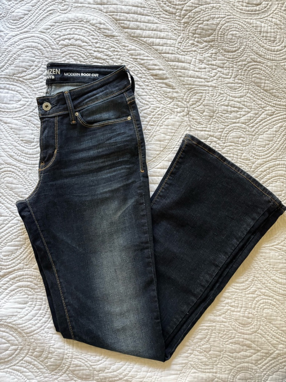 Women Dark Blue Denim Jeans - Classic boot cut